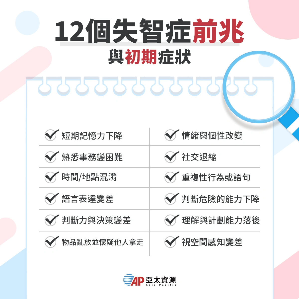 12個失智症前兆與初期症狀