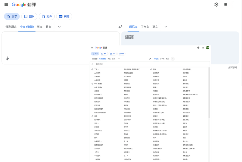 Google 翻譯可以快速用文字翻譯