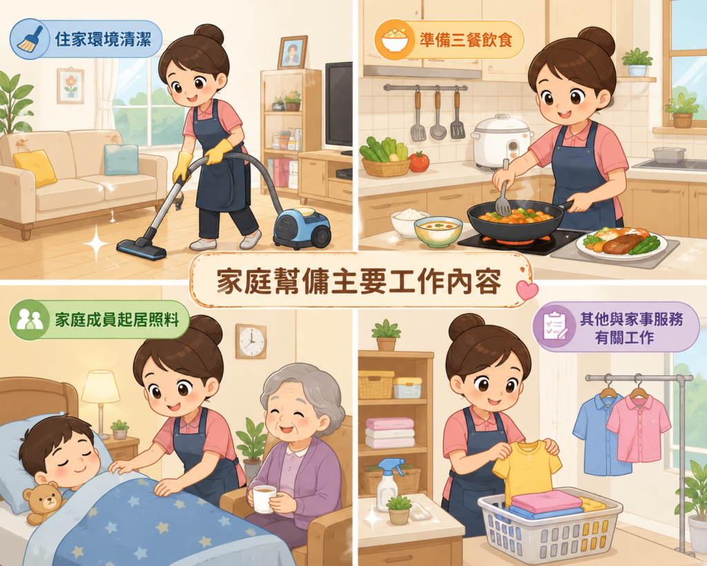 家庭幫傭主要工作內容