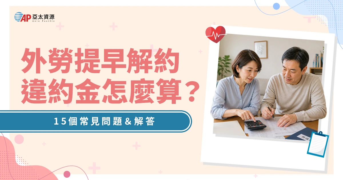 外勞提早解約違約金怎麼算？雇主最常問的15個問題與解答