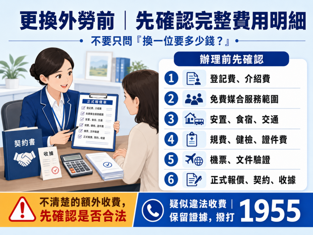 更換外勞前，先確認完整費用明細