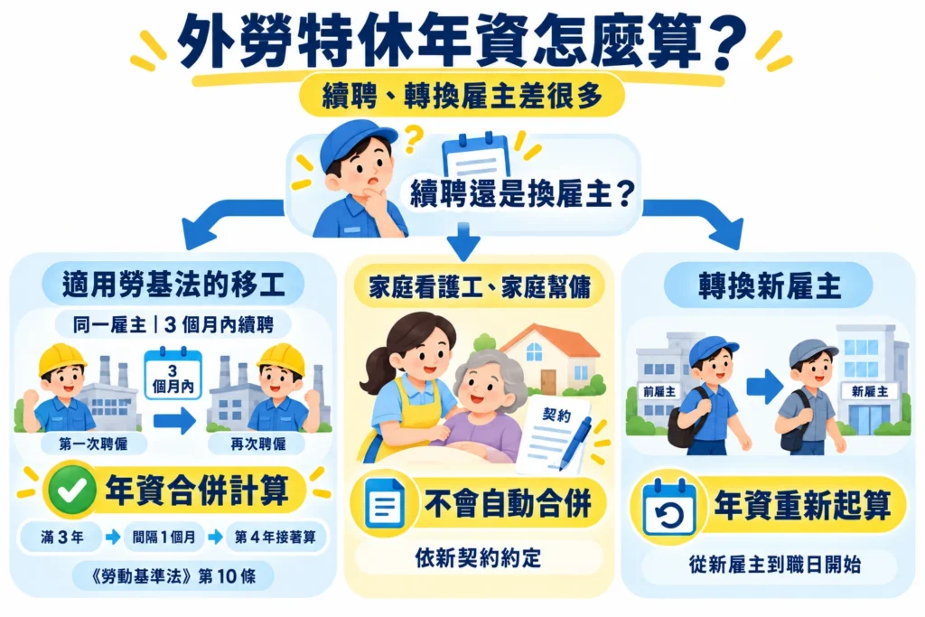 外勞特休的年資計算方式